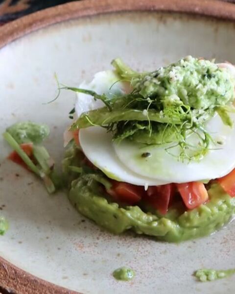 A plated raw food dish